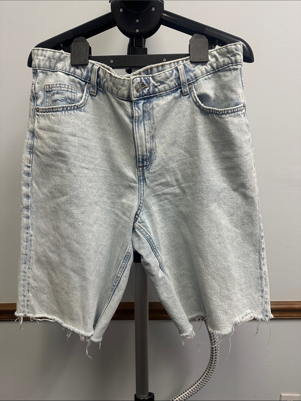H&M Light Blue Washed Denim Shorts